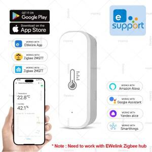 EWelink Zigbee 온도 및 습도 센서 실내 감지기 모니터 스마트 홈은 Alexa Google Assistant와 함께 작동합