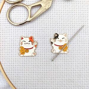 행운의 고양이 크로스 스티치 세트 마그네틱 바늘 마인더 바느질 자석 키퍼 파인더 자수 액세서리