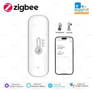 ZigBee 스마트 온도 및 습도 센서 eWeLink App 홈용 원격 모니터 Alexa Google Yandex Alice Z2M과 함께 작
