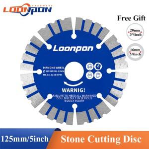 Loonpon-다이아몬드 블레이드 125mm 톱 돌 절단 디스크 휠 커팅 건식 화강암 대리석 콘크리트  블록