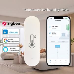 Ewelink Zigbee 스마트 온도 습도 센서 실내 APP 원격 제어는 Alexa Google 홈 홈과 함께 작동합니다.