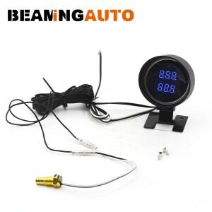 LCD 디지털 자동차 수온 게이지 및 전압계  센서 포함  둥근 온도 계량기-10-110 섭씨 12V 24V  2 in 1