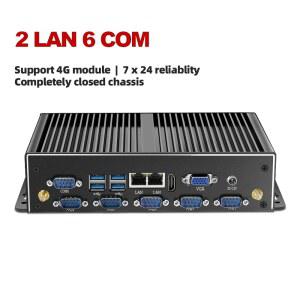 팬리스 산업용 미니 컴퓨터 LAN RS485 듀얼 NIC COM PC RS232 게임