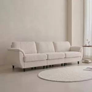 크림 탈부착 헤드레스트 패브릭 4인 소파 DF928645