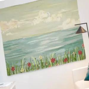 세모소 구름바다꽃벽현수막 카페실내포인트 분위기유화페인트 폴리에스터 200X150CM 1개