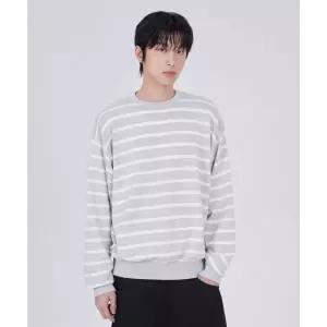 매장정품 굿라이프웍스 GLW 클래식 스트라이프 크롭 니트 그레이 25SSGK06GR 747298