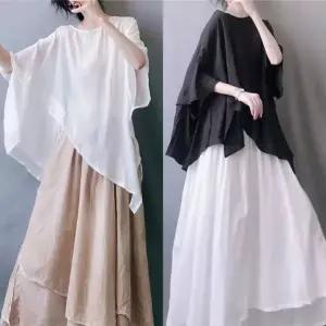 반팔티셔츠 오버 블라우스 기본티 가오리 슬리브