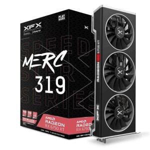 XFX 스피드스터 MERC319 라데온 RX 6750XT 블랙 게이밍 그래픽 카드, 12GB GDDR6 HDMI 3xDP, AMD RDNA 2 RX-675XYTBDP 포함