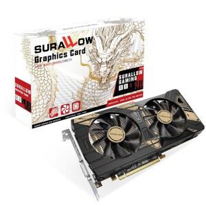 SURLOW RX 580 8GB 그래픽 카드, 2048SP, GDDR5,256비트 PCie 3.0, 트윈 팬 컴퓨터 비디오 카드(3XDP, HDMI 포트 포함)