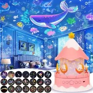 스타 프로젝터 360 회전 머 2 in 별이 빛나는 하늘 분위기 램프 생일 크리스마스 선물 장식