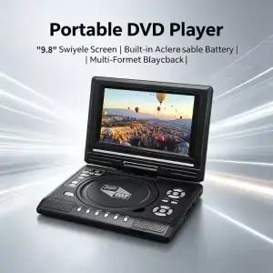 미니 DVD 플레이어 78인치 데스크탑 디지털 스마트 TV CD 리모컨 휴대용 여행용 270 회전 가능한 화면