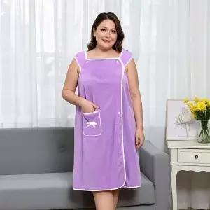 개 목욕 타월 가정용 여성용 착용 가능한 랩 흡수성 폴리에스터 드라이 헤어 스커트 롱 스타일 욕실용 세탁