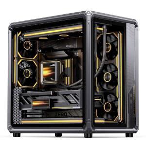 JONSBO X400 그레이 ATX PC 케이스, 백커넥트 데스크탑 MB 보조 공기 유도 냉각 시스템, E-스포츠 어시스턴트, 양면 SP 360 AIO, 427mm GPU, ATX 180mm, 호환성/열 방출,