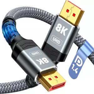 캡시 8K 4K 디스플레이포트 케이블 4 0FT DP 코드 VESA 인증 8K60Hz 게이밍 모니터용 324Gbps 고속