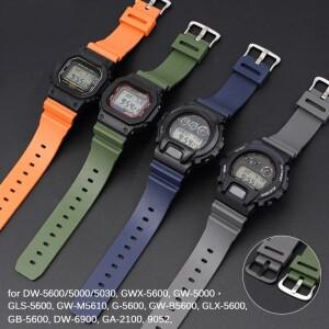 카시오 지샥 G-Shock DW-5600 5610 DW-6900 GW-M5610 16mm 남성 스포츠용 방수 실리콘 교체 팔찌 시계 밴드