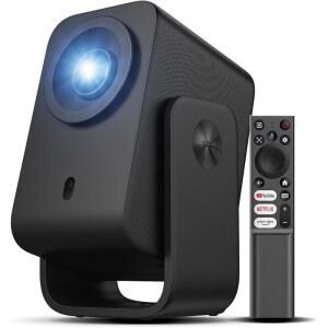 TCL C1 스마트 프로젝터 4K 지원, Google TV, WiFi 및 블루투스, 오토 포커스 /키스톤, 1080P HDR10, 돌비 오디오, 침실 / 홈 시어터 / 실외, 블랙용 285 회전 미니 LCD 프로젝터 지원