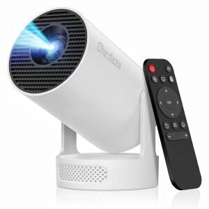 WiFi 및 블루투스가 지원되는 미니 프로젝터, 4k 1080P, 5w 사운드베이스 스피커, 170 ANSI, 180 회전, 자동 수직 키스톤, 가정용 침실 실외용 스마트 프로젝터, HY300 Ultra
