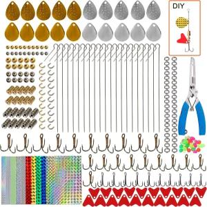 낚시 스피너 미끼 만들기 키트 26개 DIY 버즈베이트 콜로라도 블레이드 스푼 리그 트레블 훅 배스 트라우트