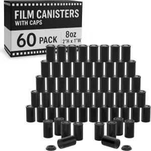 뚜껑이 있는 가정용 필름 용기 35mm 케이스 로켓용 빈 카메라 릴 홀더 병 동전 보관 블랙 플라스틱 8온스