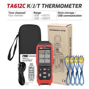 TASI TA612A 온도계 접촉 디지털 열전쌍 테스터 K/J C/F 측정