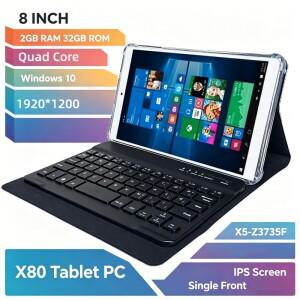 8인치 2GB 램 32GB 롬 윈도우 10 새 판매 태블릿 PC X80 X5-Z3735F IPS 화면 단일 전면 카메라 WIFI 쿼드
