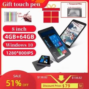 8인치 플러스 윈도우 10 태블릿 PC 1280*800 IPS 쿼드 코어 2GB/4GB RAM 64GB ROM 32비트/64비트 무료 OTG