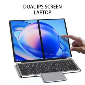 새로운 듀얼 스크린 노트북 인텔 N100 CPU 듀얼 10.95인치 IPS 터치 스크린 윈도우 11 오피스 컴퓨터 태블
