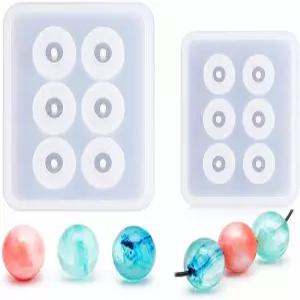 보석 폴리머 클레이 비누 만들기 카보숑 DIY 공예 프로젝트 직경 12mm 구멍이 있는 2pcs 구형 실리콘 구슬