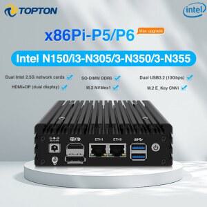 토포튼 P5 P6 N355 레이크 N150 인텔 미니 맥스 PC N350 트윈 팬리스