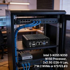팬리스 NAS 미니 컴퓨터 N150 N355 키트 6SATA PC 또는 N350 인텔