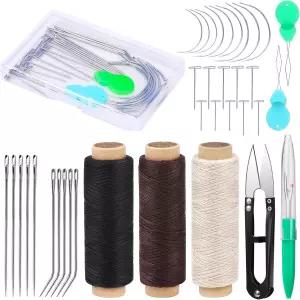 29Pcs I/J/T/C 바늘 3롤 바느질 실 110야드 그리고 가발 만들기 포함된 Ftyiwu 헤어 익스텐션