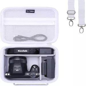 KODAK PIXPRO AZ425 / 디지털 카메라 및 액세서리와 호환되는 L LTGEM 케이스 2개의 칸막이 어깨끈 흰색