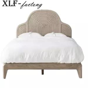 Anthropologie 수제 연꽃 Bed Handcarved 침대 퀸사이즈 Lotus