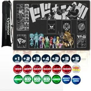 TCG 플레이 매트 일체형 실린더 24x4인치 고무 카드 게임 표시 영역 포함 아크릴 카운터 20개 및 보관 가방
