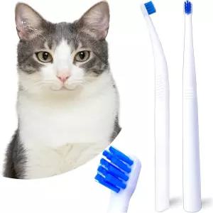 무니마스 고양이 칫솔 작은 개와 강아지 키트 애완동물을 위한 울트라 소프트 미니 15 커브드 헤드 딥 덴탈