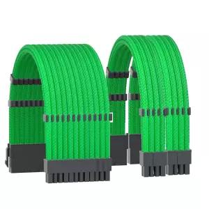 포뮬러모드 전원 공급 장치 PSU 케이블 연장 키트 18AWG 슬리브형 x 24핀 ATX/2x EPS PC 118인치 빗 그린