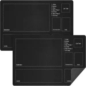 에코리 2Pcs 카드 게임 매트 24 x 4 인치 MTG 플레이 테이블 매끄러운 TCG