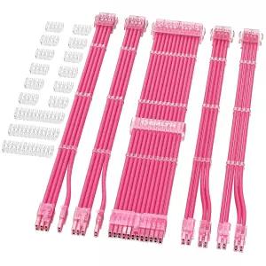 Sirlyr PSU 케이블 연장 키트 8핀 PCIE 34cm ATX 및 EPS 30cm 빗이 있는 16AWG 전원 공급 PC 조립용 소프트
