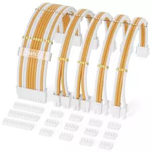 Sirlyr PSU 케이블 연장 키트 맞춤형 PC용 금속 프리 인스톨 빗이 있는 슬리브 연장(24핀 ATX×8핀