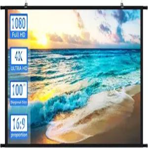 프로젝션 스크린 00인치 휴대용 프로젝터 실내 영화 169 4K 풀 HD 실외 사무실 프레젠테이션용 화이트 장착