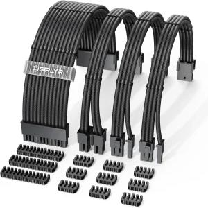 Sirlyr PSU 케이블 연장 키트 4Pack 16AWG 전원 공급 24핀 ATX 개 / EPS PCIE 13인치 골드 도금 G 프리