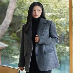 FW 알파카 헤어리 퀼팅코트