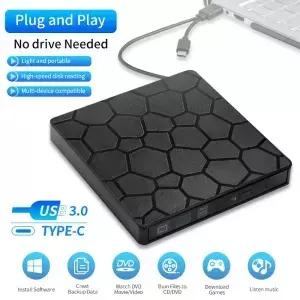2 in USB 30 TypeC 초슬림 외장 DVD RW CD 리더 플레이어 버너 드라이브 광학 휴대용 PC 노트북 호환