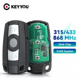 KEYYOU 배터리 KR55WK4923 BMW E60 E6 E70 E7 E72 E8 E82 E87 E88 Fob PCF7945 칩 35MHz/433Mhz/868MHz