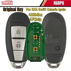 FCC ID R68P0 204DJ396 43392MHz FSK 47 Hitag3 칩 스위프트 SX4 비타라 크로스용 스마트 리모컨 키 2버튼