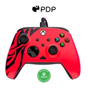 PDP 게이밍 리매치 강화 유선 컨트롤러: XBOX SERIES X|S ONE WINDOWS PC 매핑 가능한 백 버튼 사용자 지정 트리거 오디오 컨트롤 동반 앱용 라이선스 게임패드: SPIRIT RED