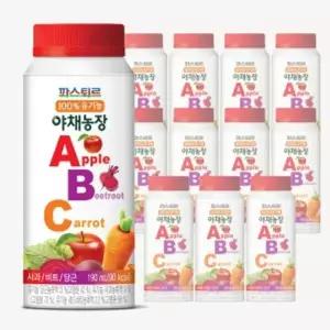 파스퇴르 100% 유기농 야채농장 ABC주스 190ml [15개]