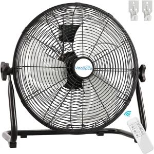 Veopca 18인치 산업용 바닥 선풍기 리모컨 고속 헤비 듀티 4200 CFM 1-2-4시간 타이머 3단 속도 360 틸트