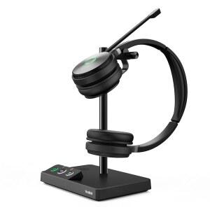 Yealink WH62 듀오 UC 무선 노이즈 캔슬링 헤드셋 - 헤드셋은 USB 지원 데스크폰, 컴퓨터 및 소프트폰과 연결 작동합니다.