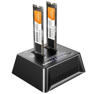 MAIWO 듀얼 M.2 NVMe 클론, PC 노트북용 10Gbps USB 3.2세대 외장 SSD 도킹 스테이션, M-Key SSD용 독립형 오프라인 복제기 도구 없음 2230 2242 2260 2280 22110